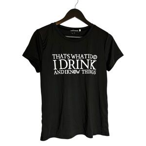 Game of Thrones Tyrion Lannister Black Tee I Drink and Know Things Size Medium